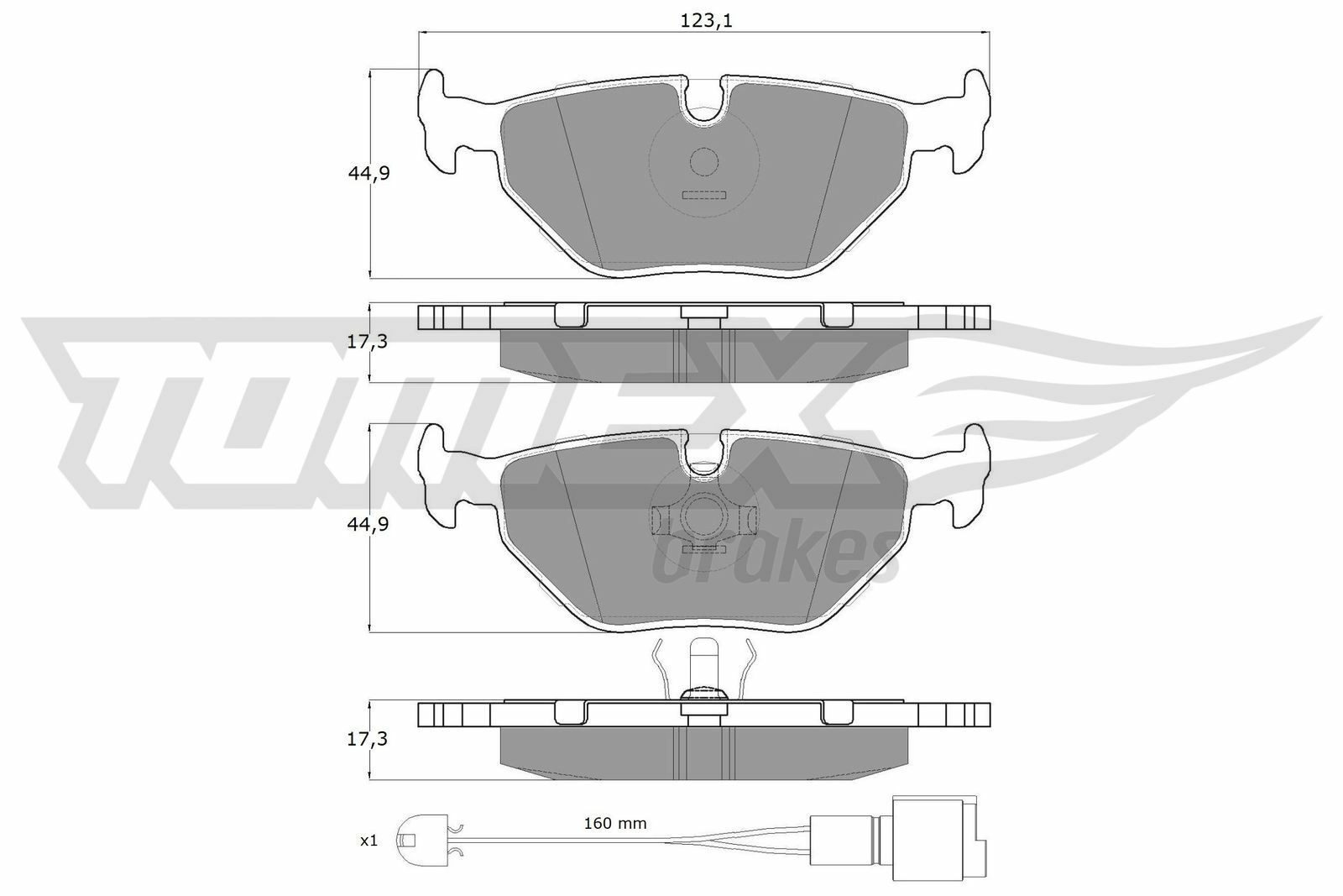 Sada brzdových platničiek kotúčovej brzdy TOMEX Brakes